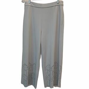 Dennis by Dennis Basso‎ Crop Wide Leg Laser Cut XS
